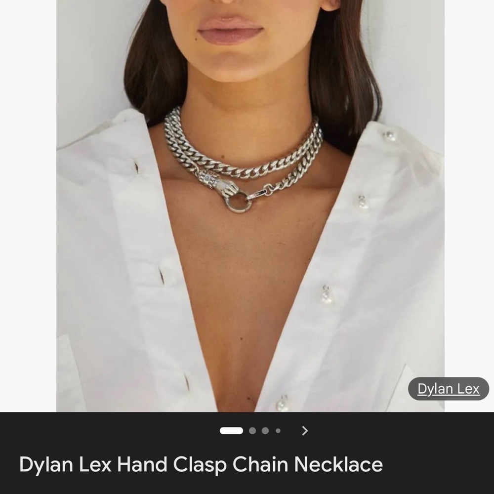 dylan Silver Chunky Hand-Clasp Layered Necklace